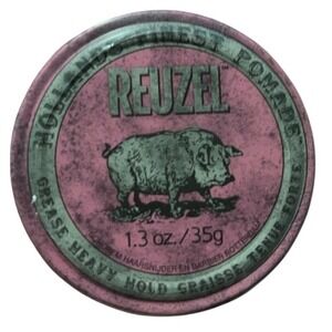 Reuzel Pink Pomade Grease Heavy Hold 1.3 oz Travel Tin Beeswax Men's Grooming